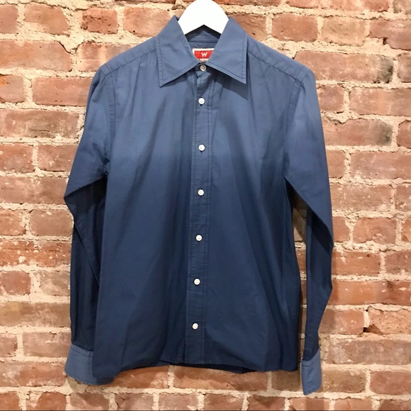 W Vintage blue ombré shirt. Size S. EUC - Picture 1 of 7